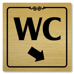WC vpravo dolů, 118x118mm, zlatá, Texas